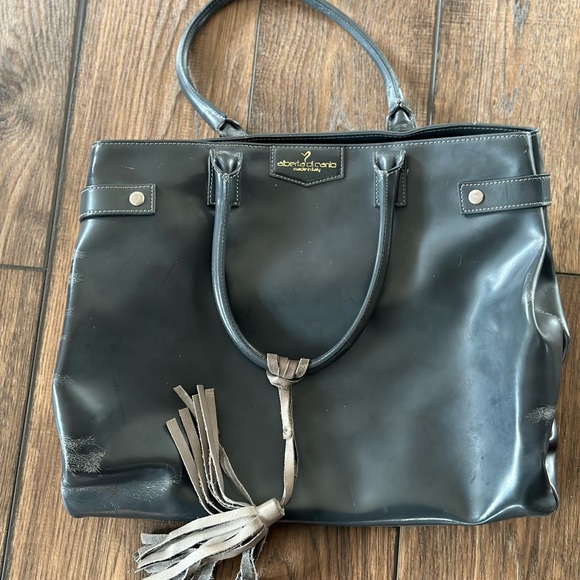 ALBERTA Di CANIO Grey Leather Tote Bag - Picture 1 of 9